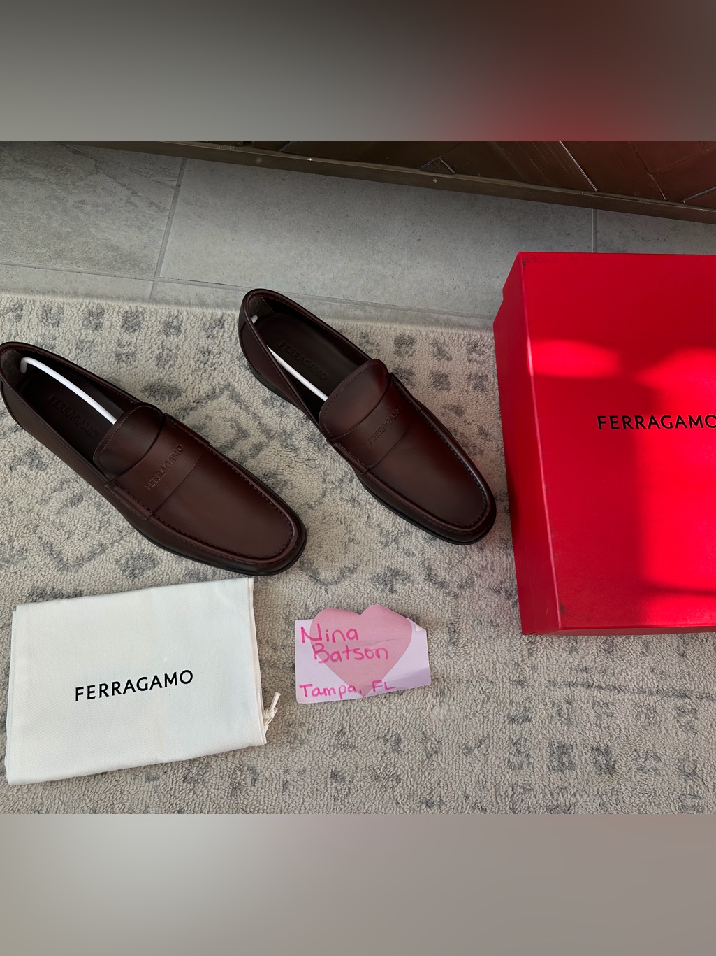 Salvatore Ferragamo Men's Dark Brown Leather Penny Loafers